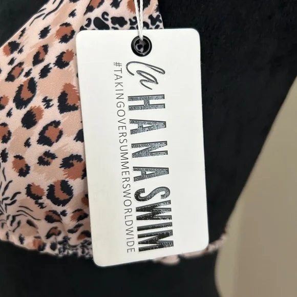 Animal Print Halter Bikini Top Lahana Swim AU XL/US 10 - Picture 5 of 8